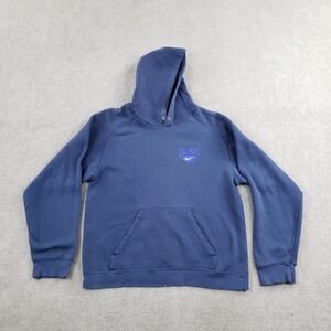 Vintage Nike Hoodie Mens Medium Blue Pullover Hooded Kangaroo Pocket Logo